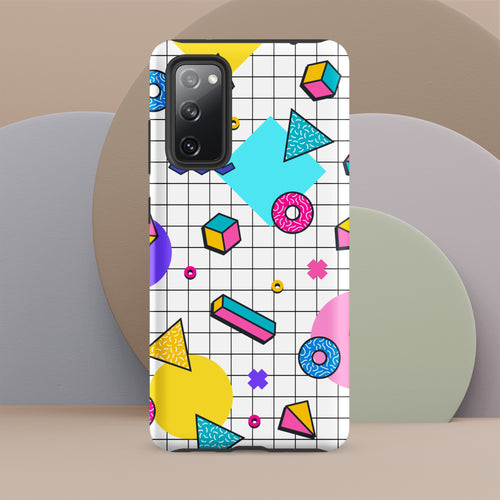 80's Grid Tough case for Samsung® Matte Samsung Galaxy S20 FE Samsung Tough Phone Case Globally Fulfilled Retro