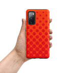 Red Circles On Orange Tough case for Samsung® Matte Samsung Galaxy S20 FE Samsung Tough Phone Case Globally Fulfilled