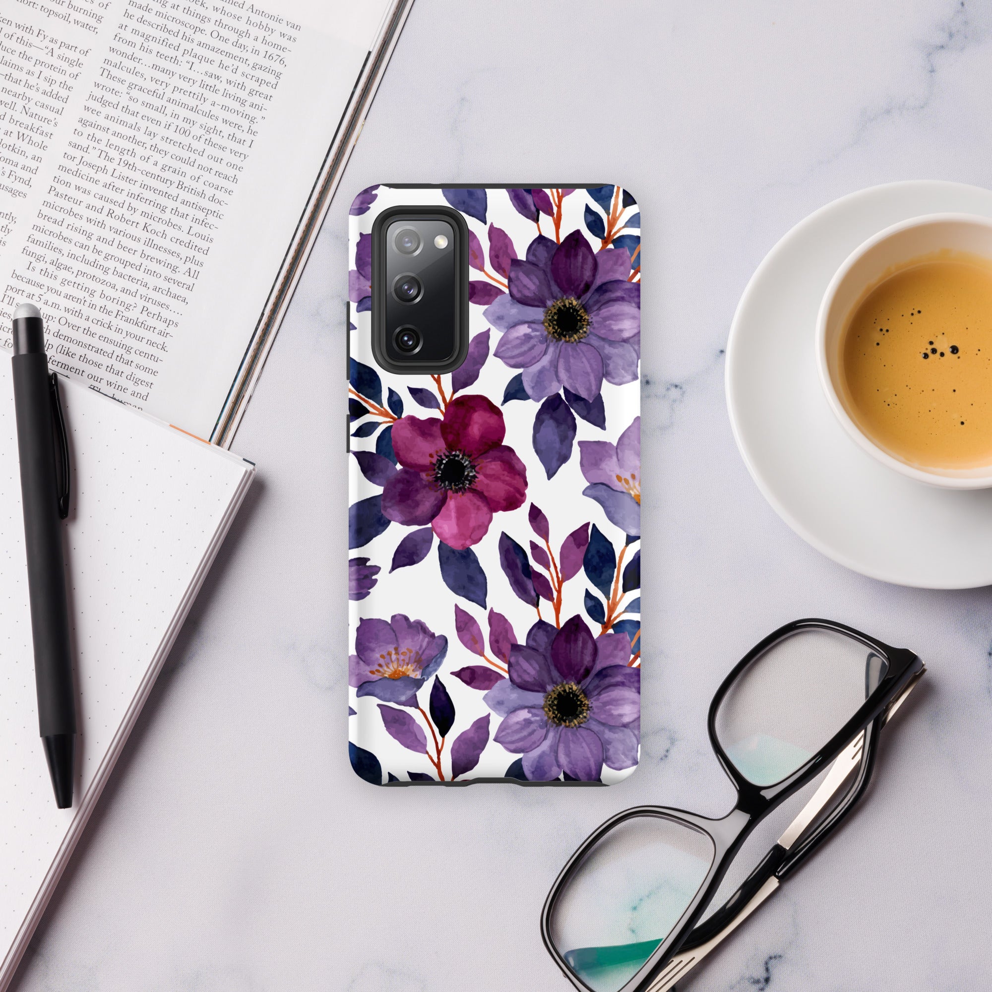 Purple Floral - Tough case for Samsung® Matte Samsung Galaxy S20 FE Samsung Tough Phone Case Globally Fulfilled Plants