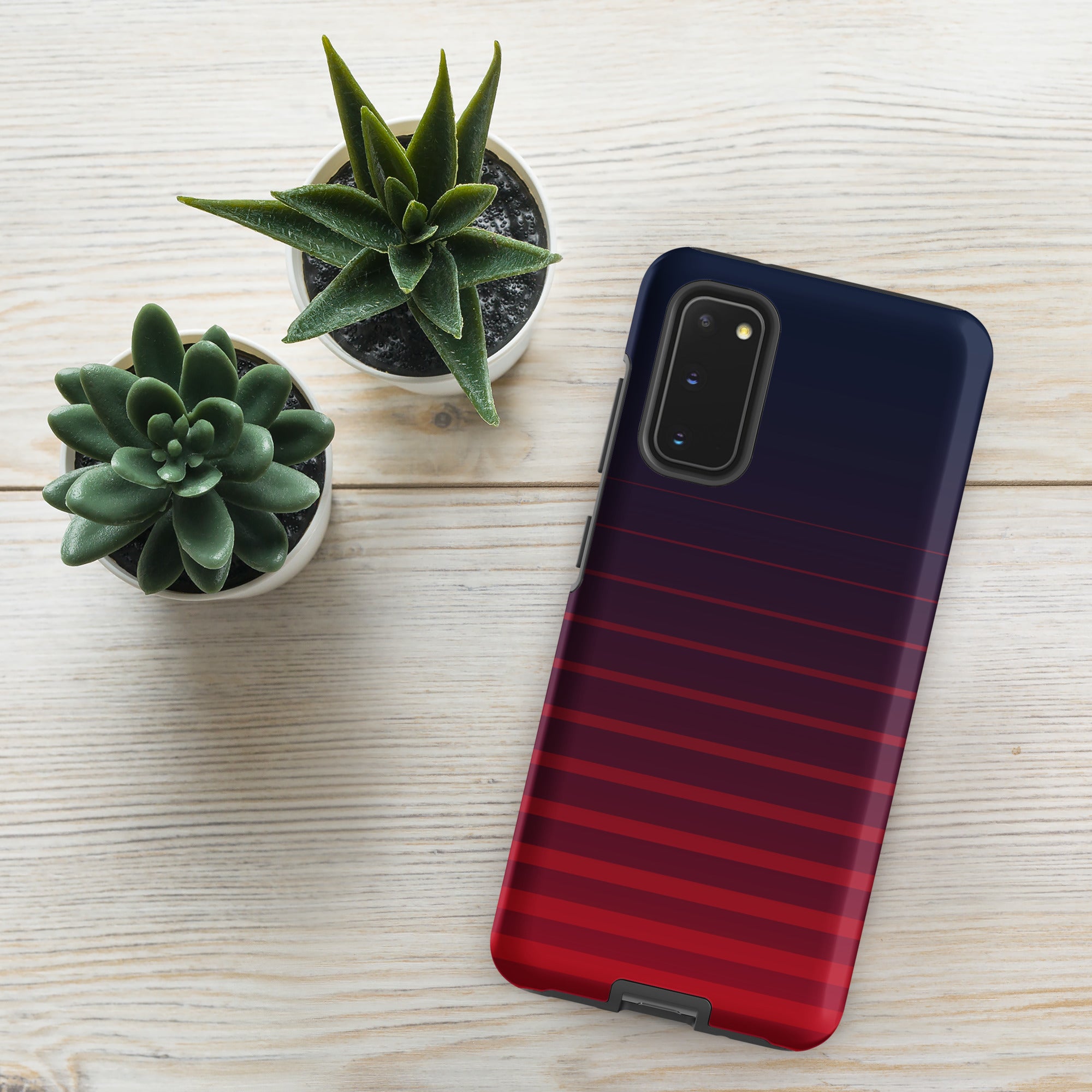 Red And Navy Stripe Tough case for Samsung® Matte Samsung Galaxy S20 Samsung Tough Phone Case Globally Fulfilled