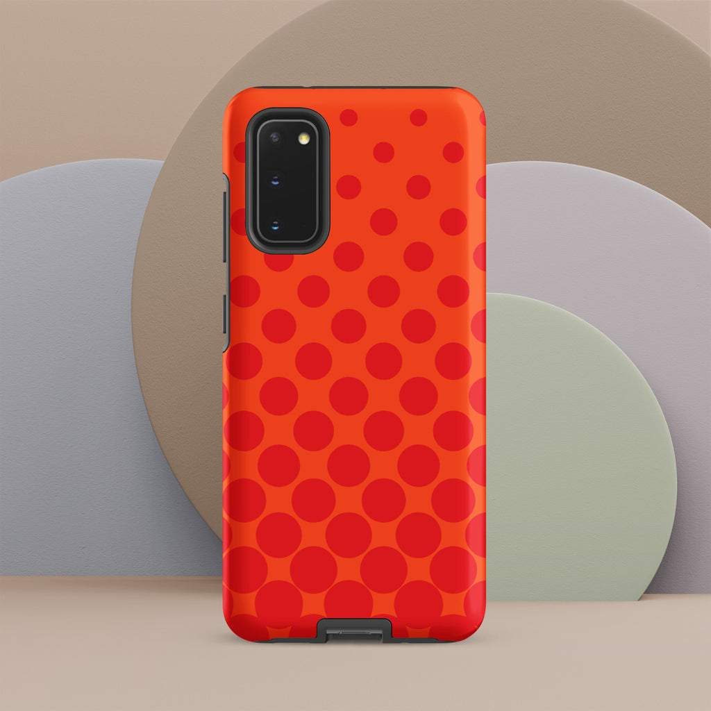 Red Circles On Orange Tough case for Samsung® Matte Samsung Galaxy S20 Samsung Tough Phone Case Globally Fulfilled