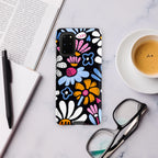Graphic Flowers On Black Tough case for Samsung® Matte Samsung Galaxy S20 Plus Samsung Tough Phone Case Globally Fulfilled Plants