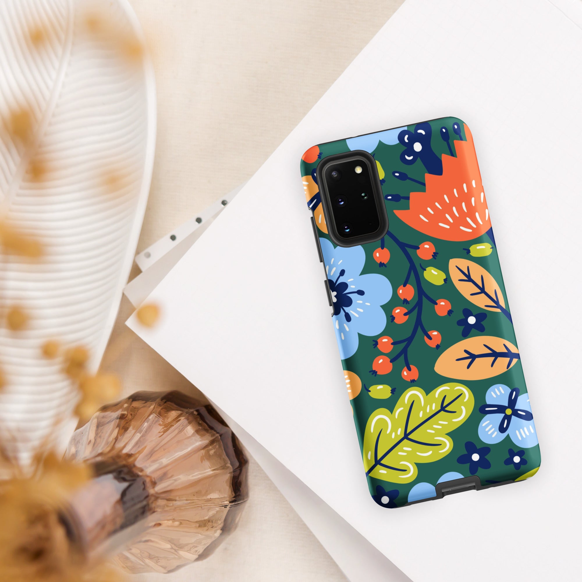 Bright Boho Flowers Tough case for Samsung® Matte Samsung Galaxy S20 Plus Samsung Tough Phone Case Globally Fulfilled Plants Retro