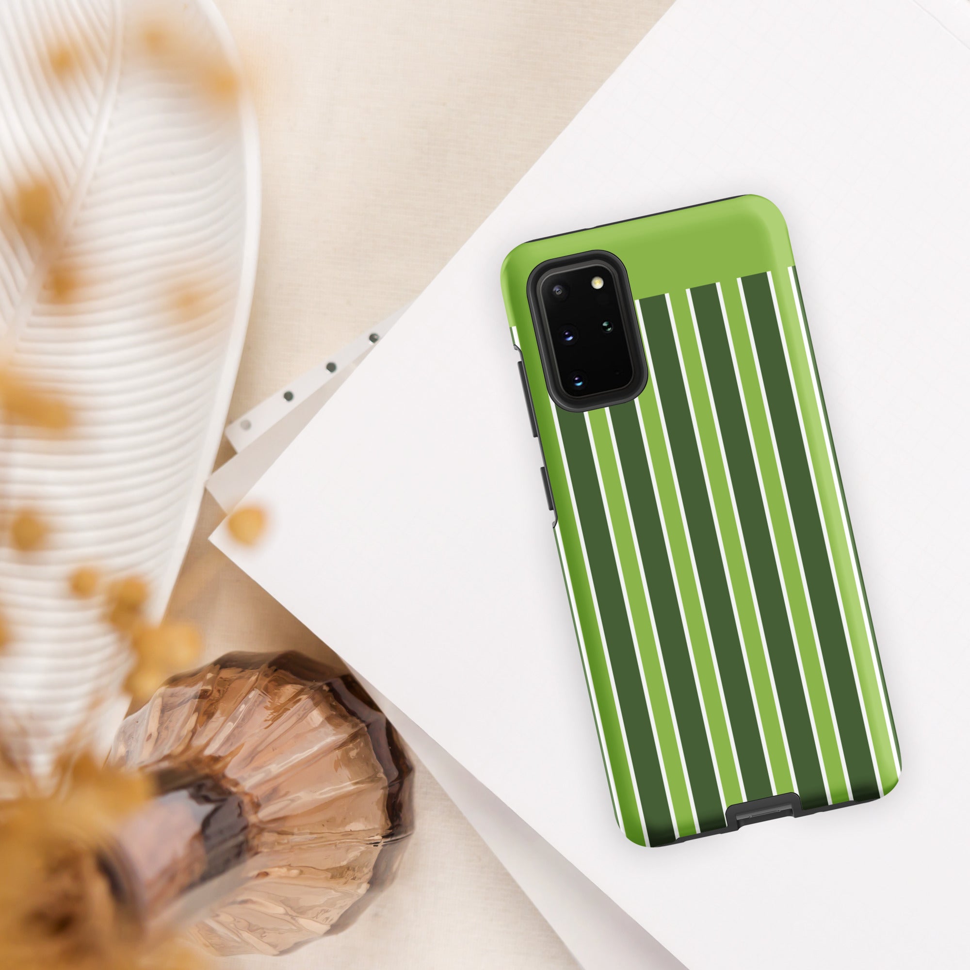 Green Stripe Tough case for Samsung® Matte Samsung Galaxy S20 Plus Samsung Tough Phone Case Globally Fulfilled