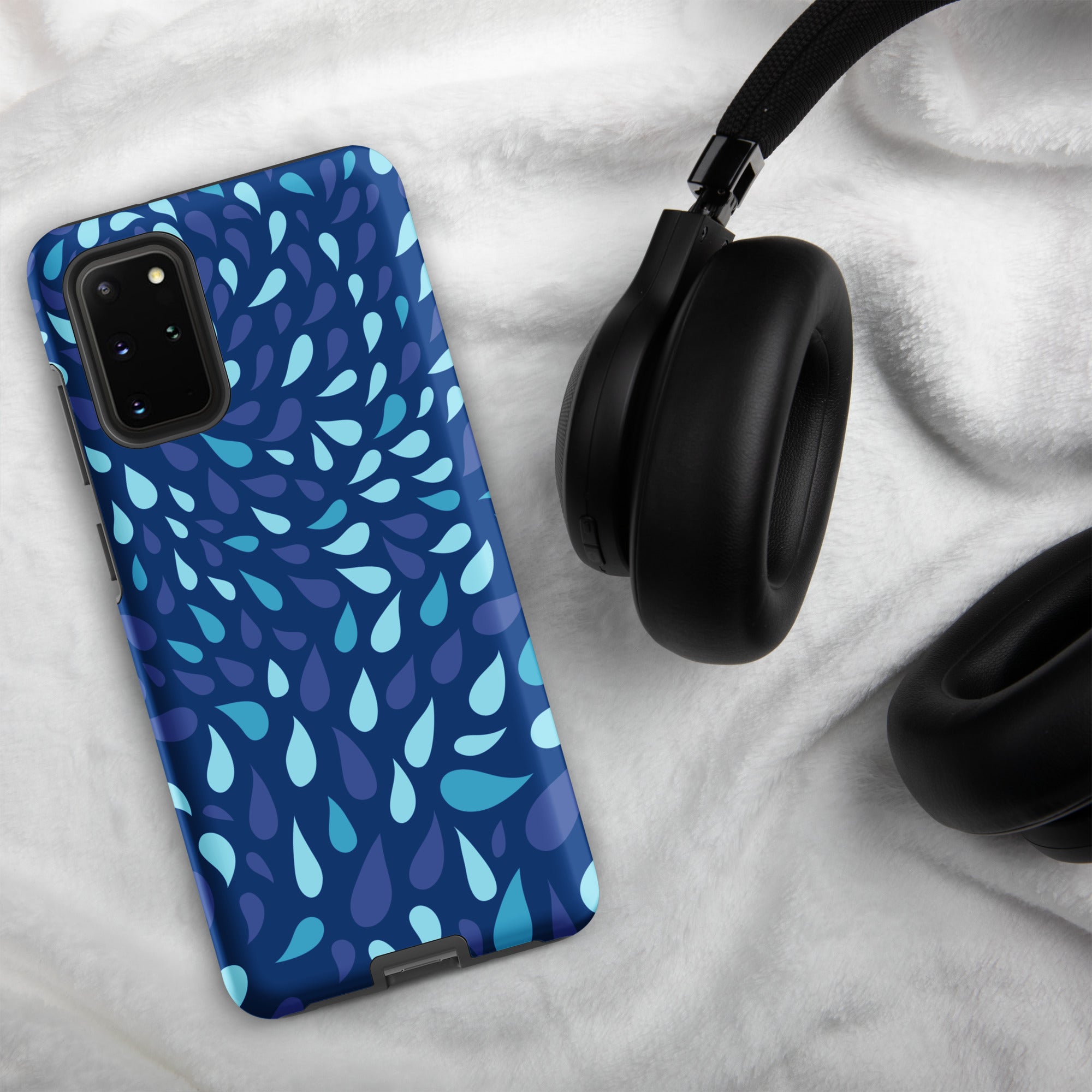 Blue Raindrops - Tough case for Samsung® Matte Samsung Galaxy S20 Plus Samsung Tough Phone Case Globally Fulfilled