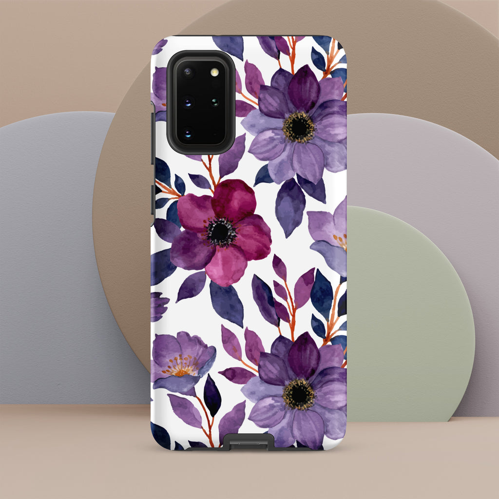 Purple Floral Tough case for Samsung® Matte Samsung Galaxy S20 Plus Samsung Tough Phone Case Globally Fulfilled Plants