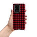 Red And Black Check Tough case for Samsung® Matte Samsung Galaxy S20 Ultra Samsung Tough Phone Case Globally Fulfilled