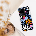 Graphic Flowers On Black Tough case for Samsung® Matte Samsung Galaxy S20 Ultra Samsung Tough Phone Case Globally Fulfilled Plants