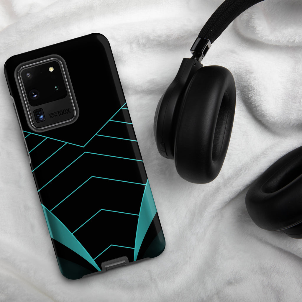 Teal Geometric Tough case for Samsung® Matte Samsung Galaxy S20 Ultra Samsung Tough Phone Case Globally Fulfilled