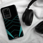 Teal Geometric Tough case for Samsung® Matte Samsung Galaxy S20 Ultra Samsung Tough Phone Case Globally Fulfilled