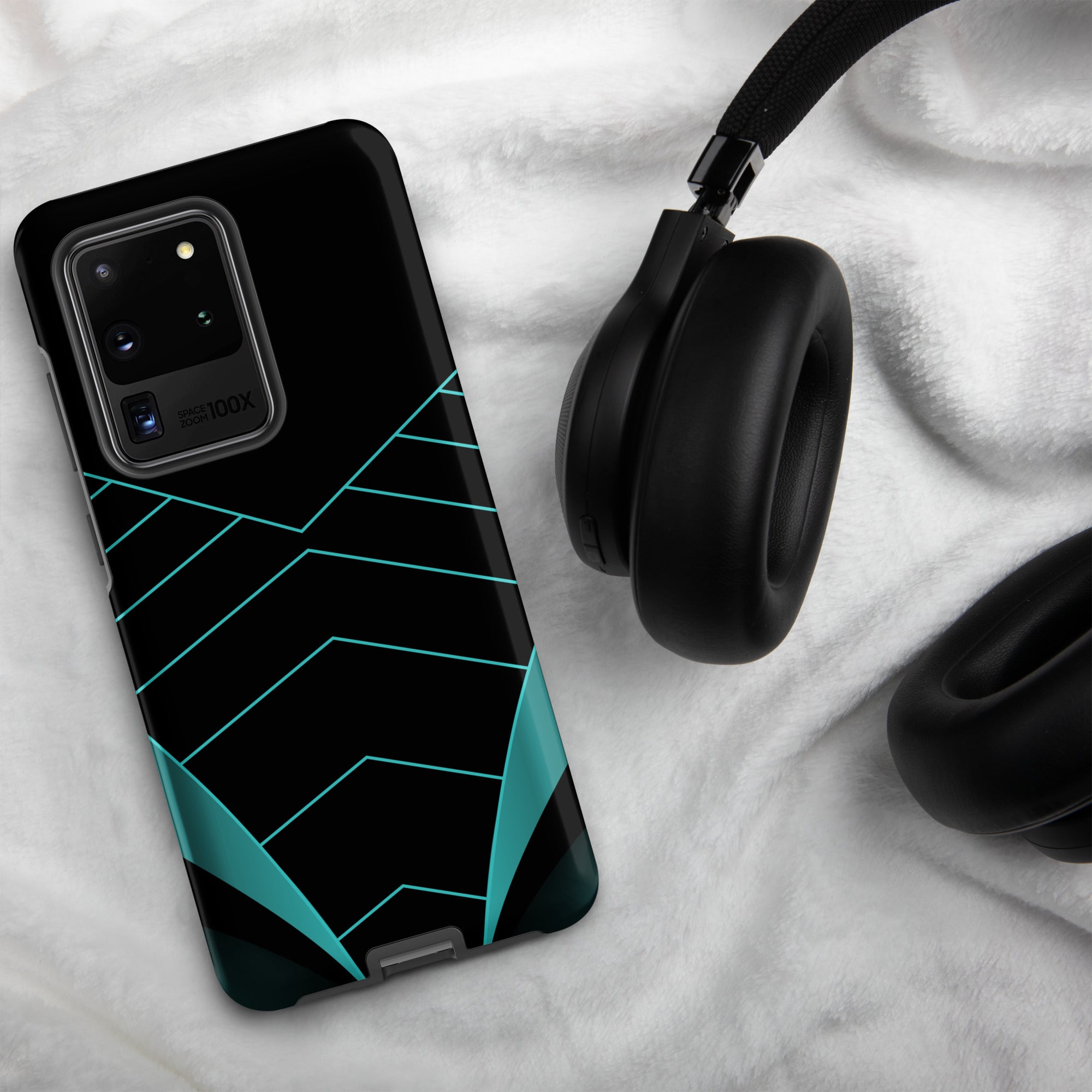 Teal Geometric Tough case for Samsung® Matte Samsung Galaxy S20 Ultra Samsung Tough Phone Case Globally Fulfilled