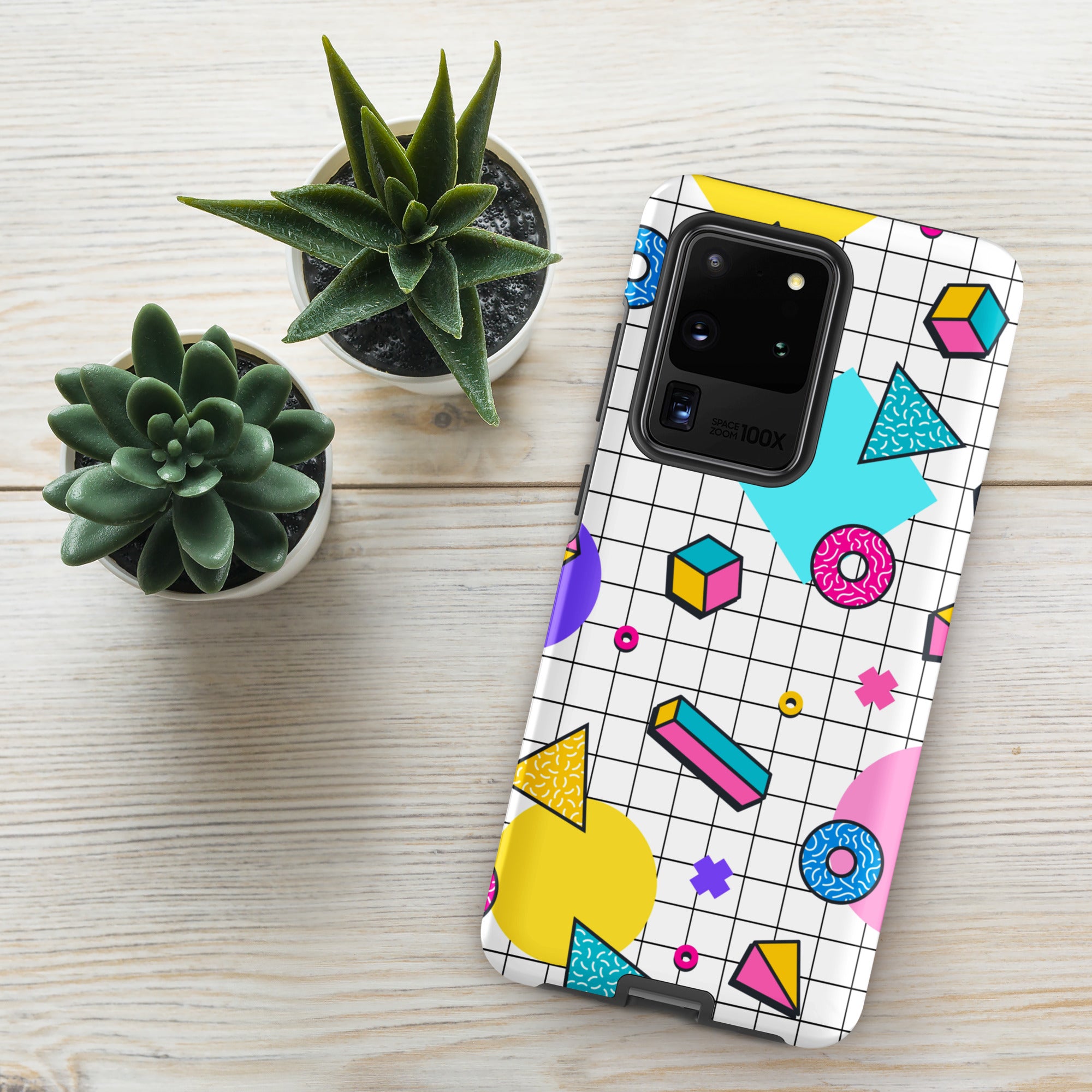 80's Grid - Tough case for Samsung® Matte Samsung Galaxy S20 Ultra Samsung Tough Phone Case Globally Fulfilled Retro