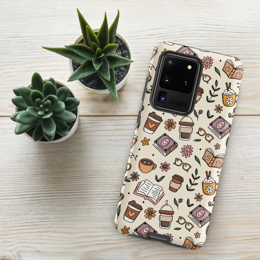 Books And Coffee Tough case for Samsung® Matte Samsung Galaxy S20 Ultra Samsung Tough Phone Case Coffee Globally Fulfilled Reading