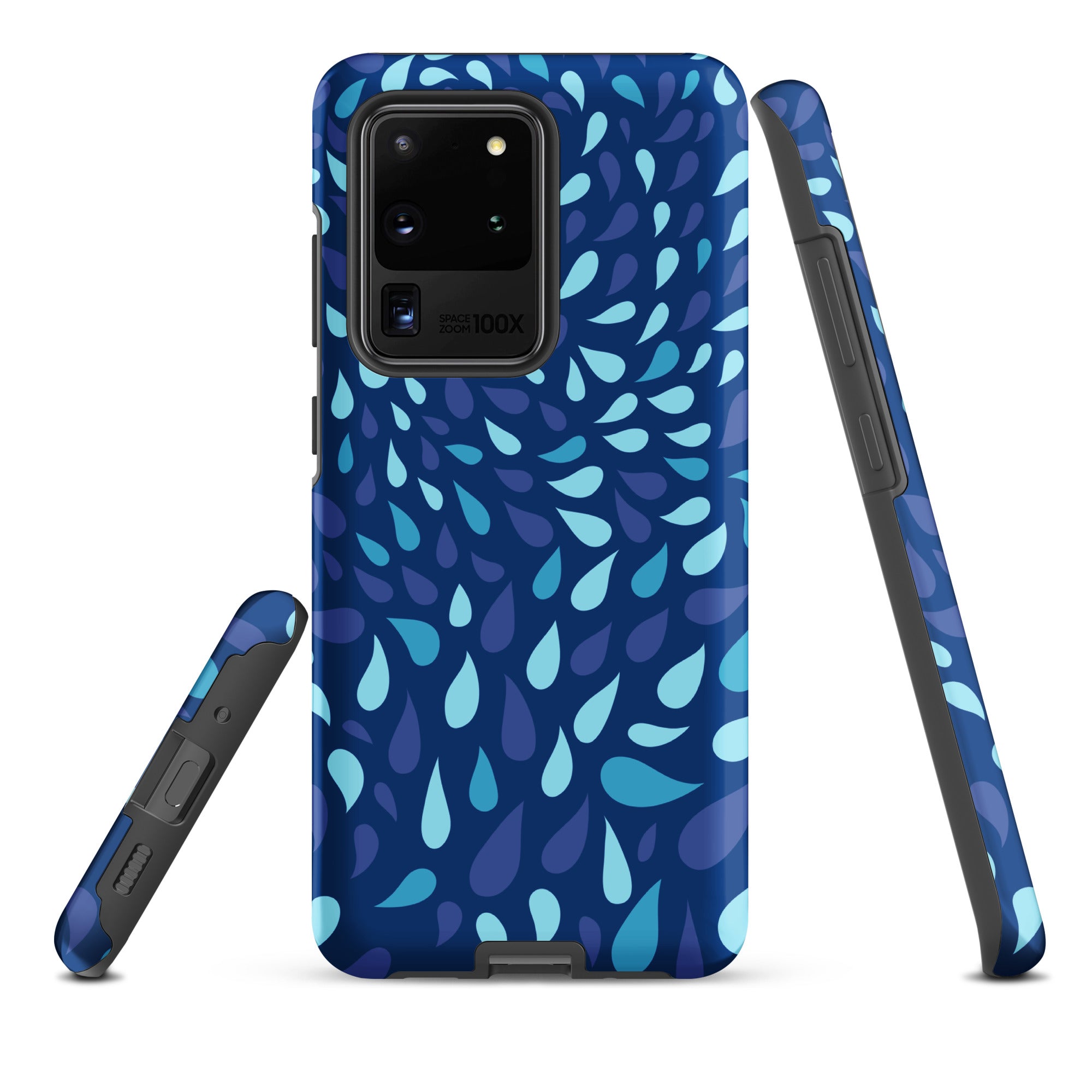 Blue Raindrops - Tough case for Samsung® Matte Samsung Galaxy S20 Ultra Samsung Tough Phone Case Globally Fulfilled