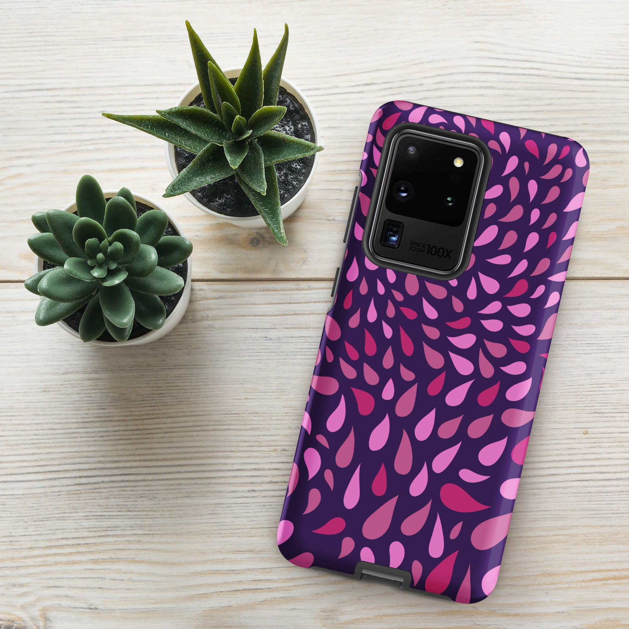 Purple Raindrops - Tough case for Samsung® Matte Samsung Galaxy S20 Ultra Samsung Tough Phone Case Globally Fulfilled