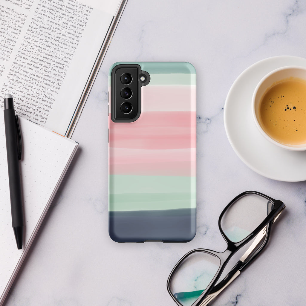Pastel Stripes Tough case for Samsung® Matte Samsung Galaxy S21 FE Samsung Tough Phone Case Globally Fulfilled