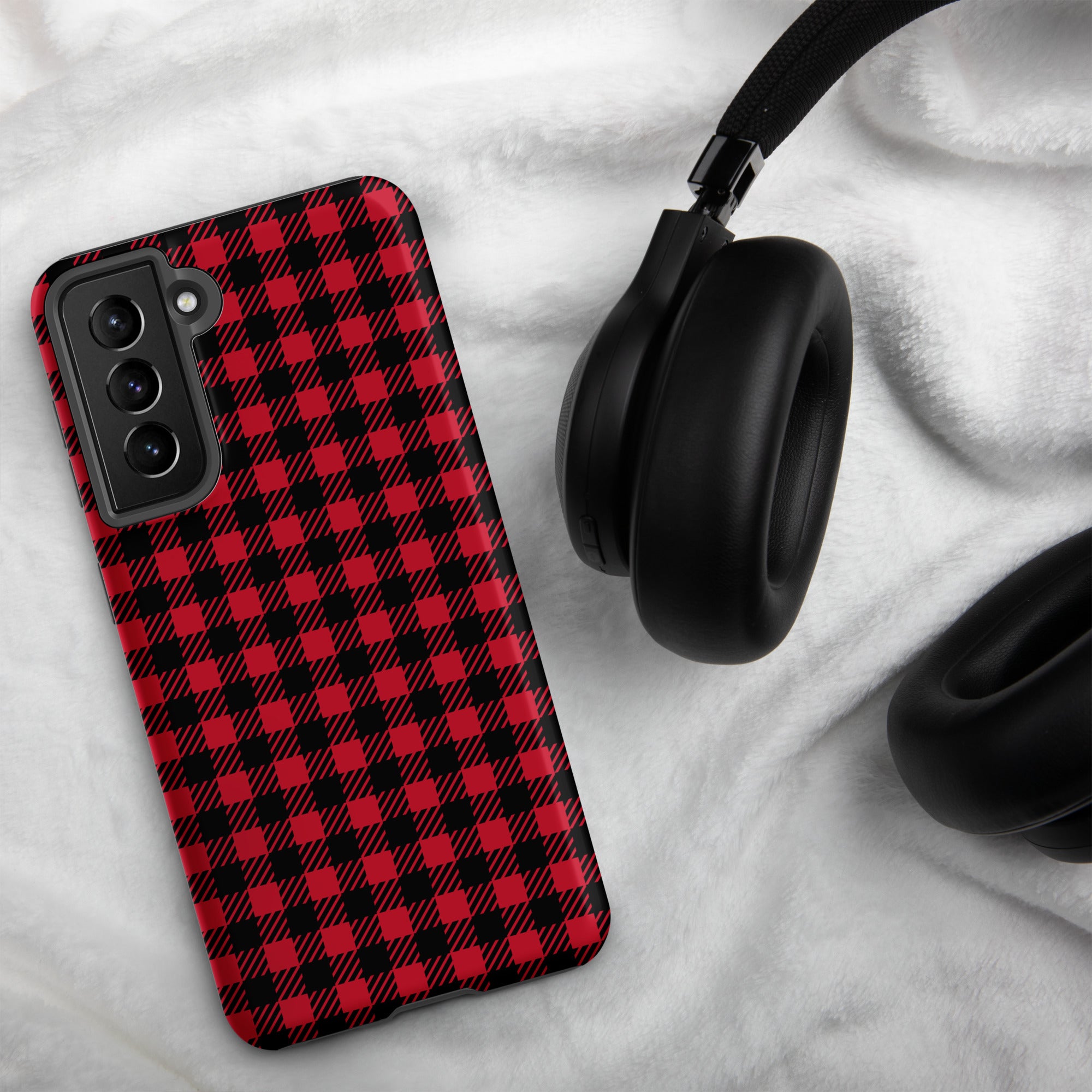 Red And Black Check Tough case for Samsung® Samsung Tough Phone Case Globally Fulfilled