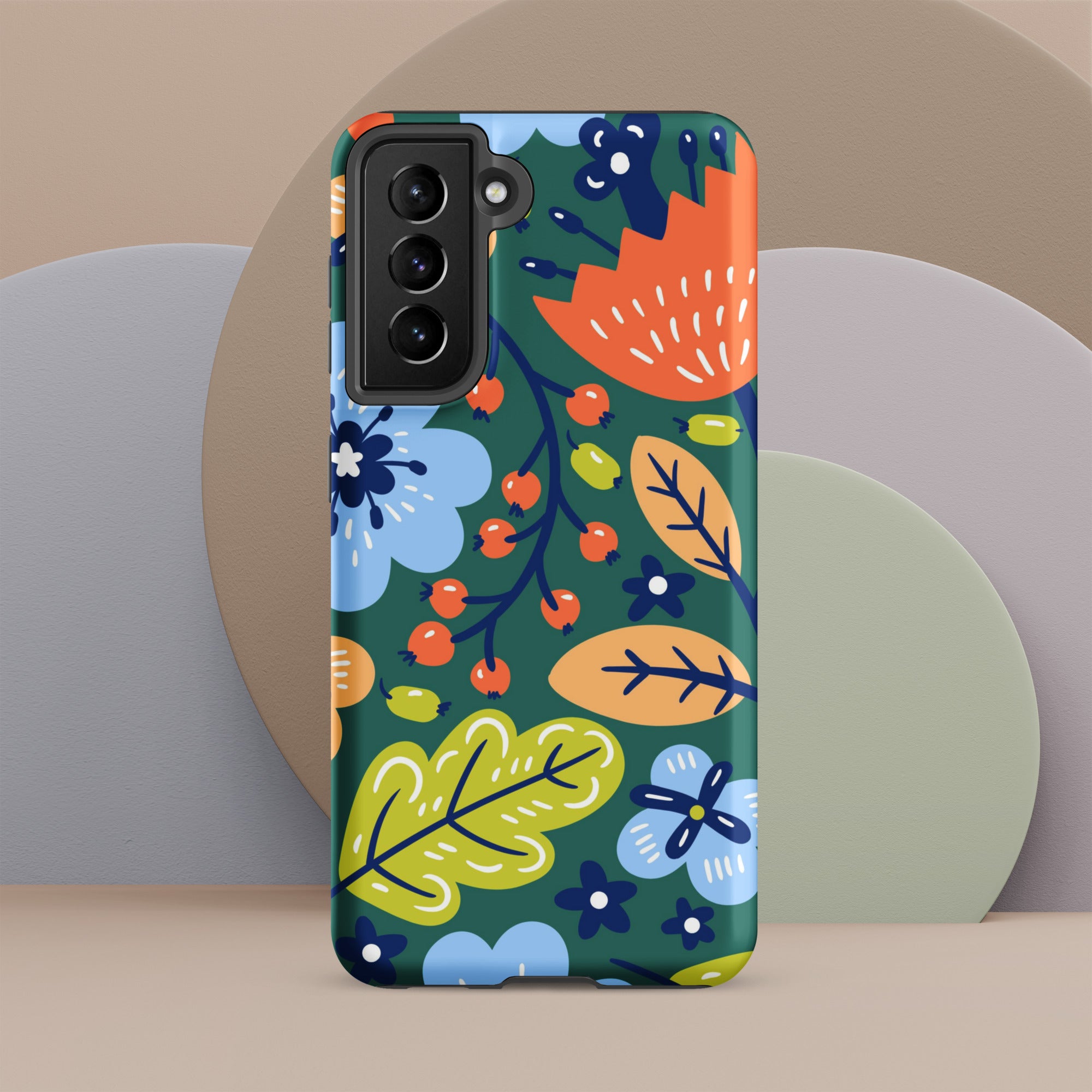 Bright Boho Flowers Tough case for Samsung® Matte Samsung Galaxy S21 FE Samsung Tough Phone Case Globally Fulfilled Plants Retro