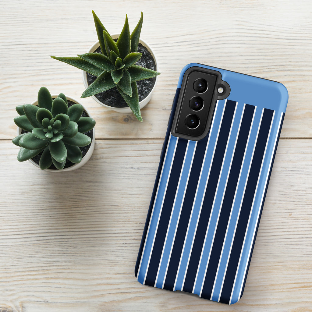 Blue Stripe Tough case for Samsung® Matte Samsung Galaxy S21 FE Samsung Tough Phone Case Globally Fulfilled