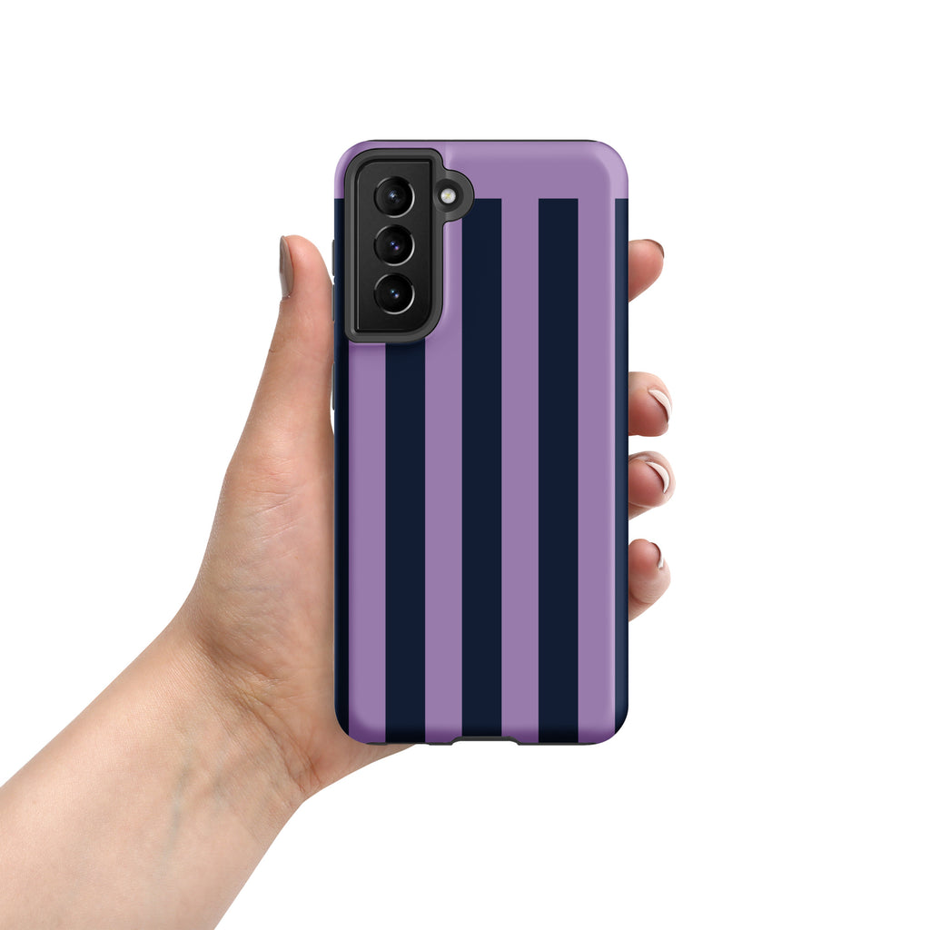 Purple Stripe Tough case for Samsung® Matte Samsung Galaxy S21 FE Samsung Tough Phone Case Globally Fulfilled