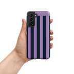 Purple Stripe Tough case for Samsung® Matte Samsung Galaxy S21 FE Samsung Tough Phone Case Globally Fulfilled