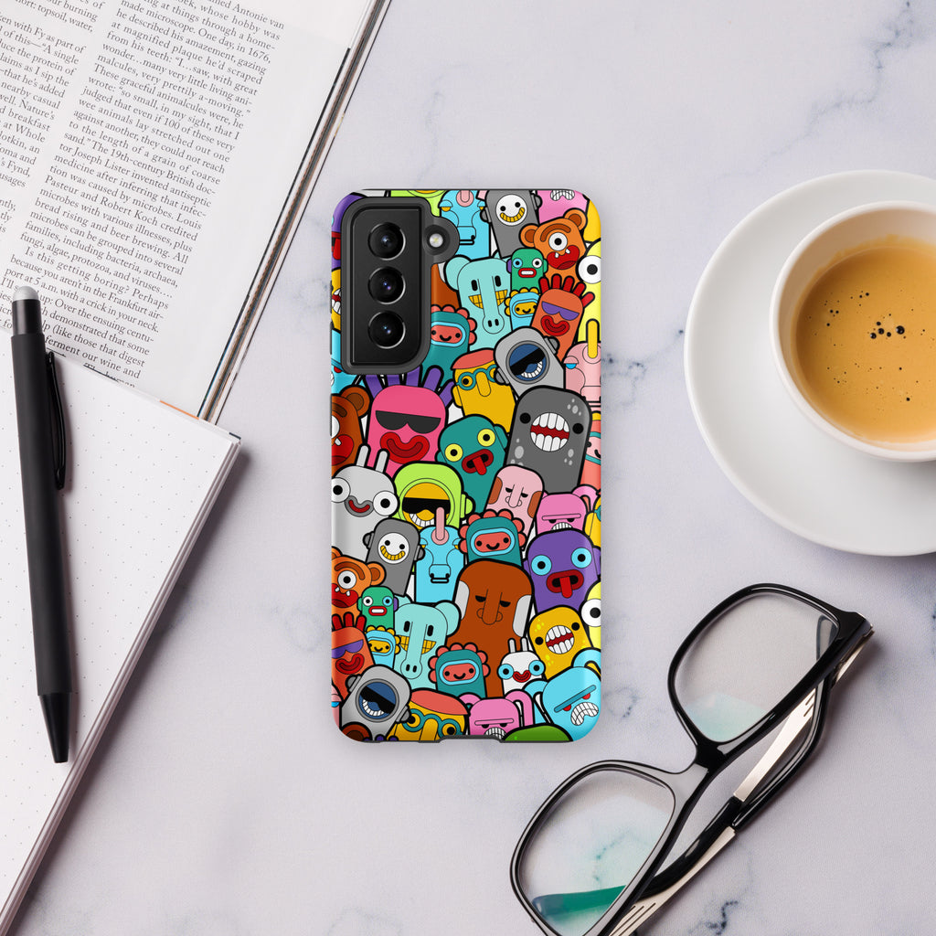 Happy Monsters Tough case for Samsung® Matte Samsung Galaxy S21 FE Samsung Tough Phone Case Globally Fulfilled Sci Fi
