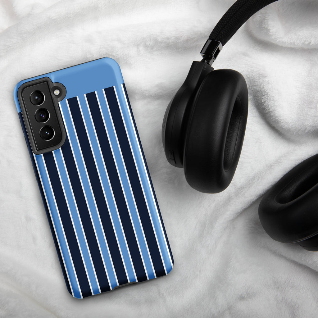 Blue Stripe Tough case for Samsung® Matte Samsung Galaxy S21 Samsung Tough Phone Case Globally Fulfilled