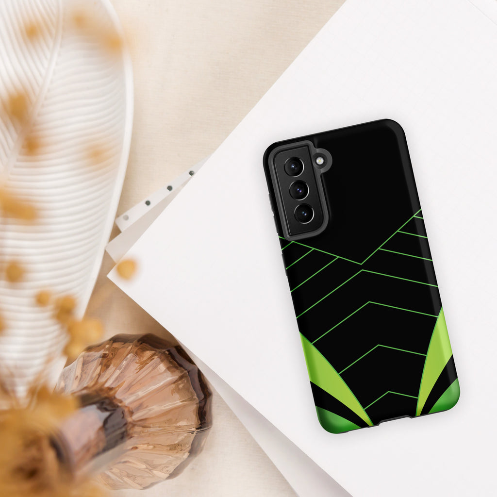 Green Geometric Tough case for Samsung® Matte Samsung Galaxy S21 Samsung Tough Phone Case Globally Fulfilled
