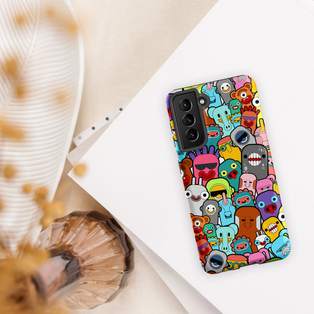 Happy Monsters Tough case for Samsung® Matte Samsung Galaxy S21 Samsung Tough Phone Case Globally Fulfilled Sci Fi