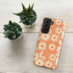 Daisies On Orange Tough case for Samsung® Matte Samsung Galaxy S21 Samsung Tough Phone Case Globally Fulfilled Plants