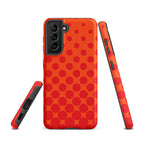 Red Circles On Orange Tough case for Samsung® Matte Samsung Galaxy S21 Samsung Tough Phone Case Globally Fulfilled