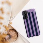 Purple Stripe Tough case for Samsung® Matte Samsung Galaxy S21 Plus Samsung Tough Phone Case Globally Fulfilled