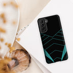 Teal Geometric Tough case for Samsung® Matte Samsung Galaxy S21 Plus Samsung Tough Phone Case Globally Fulfilled