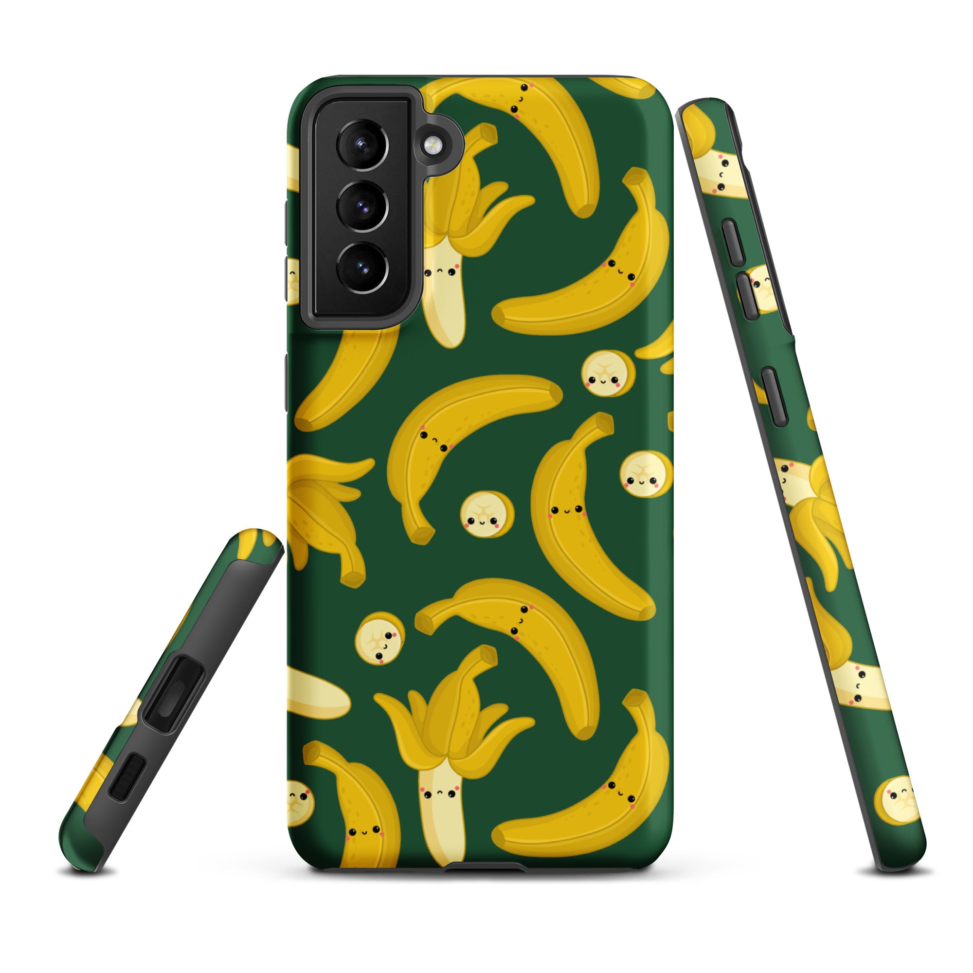 Happy Bananas - Tough case for Samsung® Matte Samsung Galaxy S21 Plus Samsung Tough Phone Case Food Globally Fulfilled