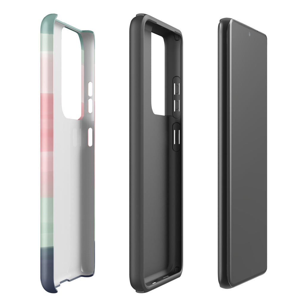 Pastel Stripes Tough case for Samsung® Matte Samsung Galaxy S21 Ultra Samsung Tough Phone Case Globally Fulfilled