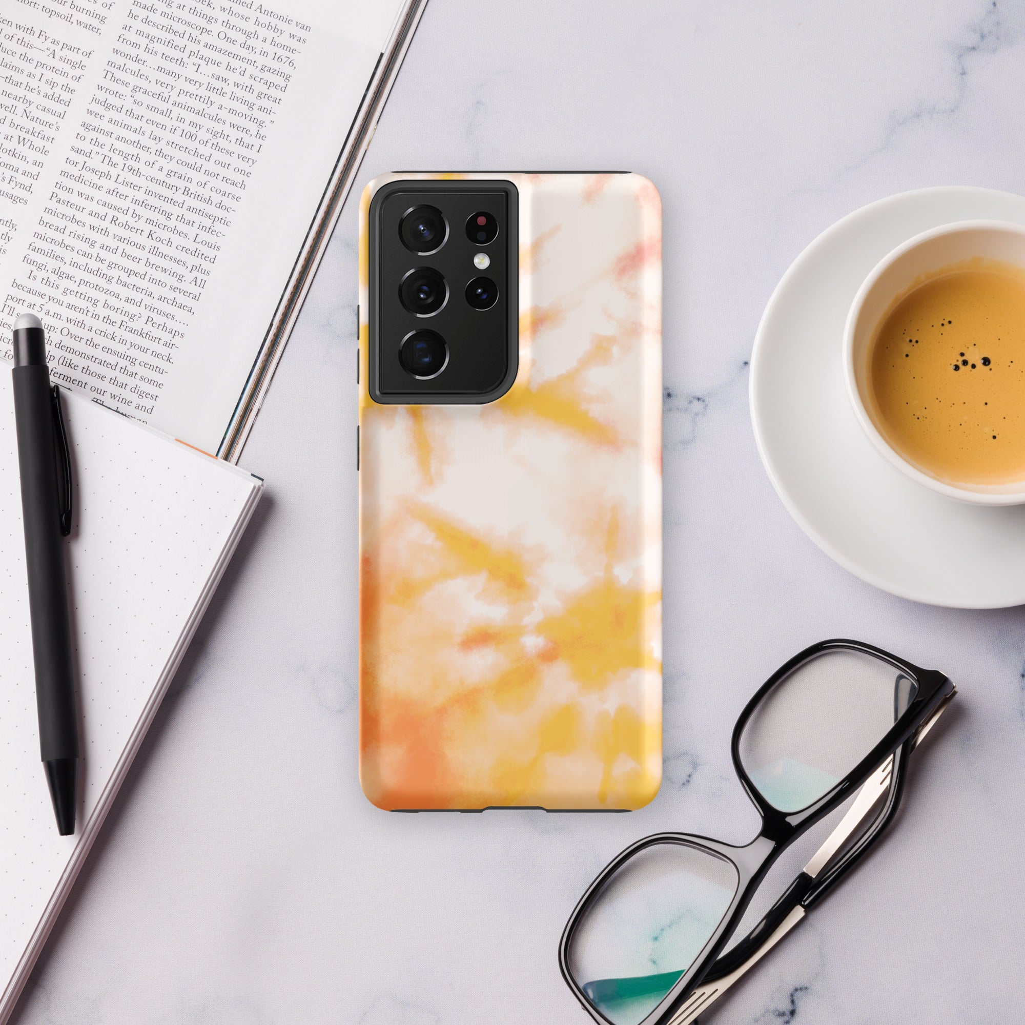 Pink And Orange Tie Dye Tough case for Samsung® Matte Samsung Galaxy S21 Ultra Samsung Tough Phone Case Globally Fulfilled