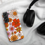 Retro Flowers Tough case for Samsung® Matte Samsung Galaxy S22 Samsung Tough Phone Case Globally Fulfilled Plants Retro