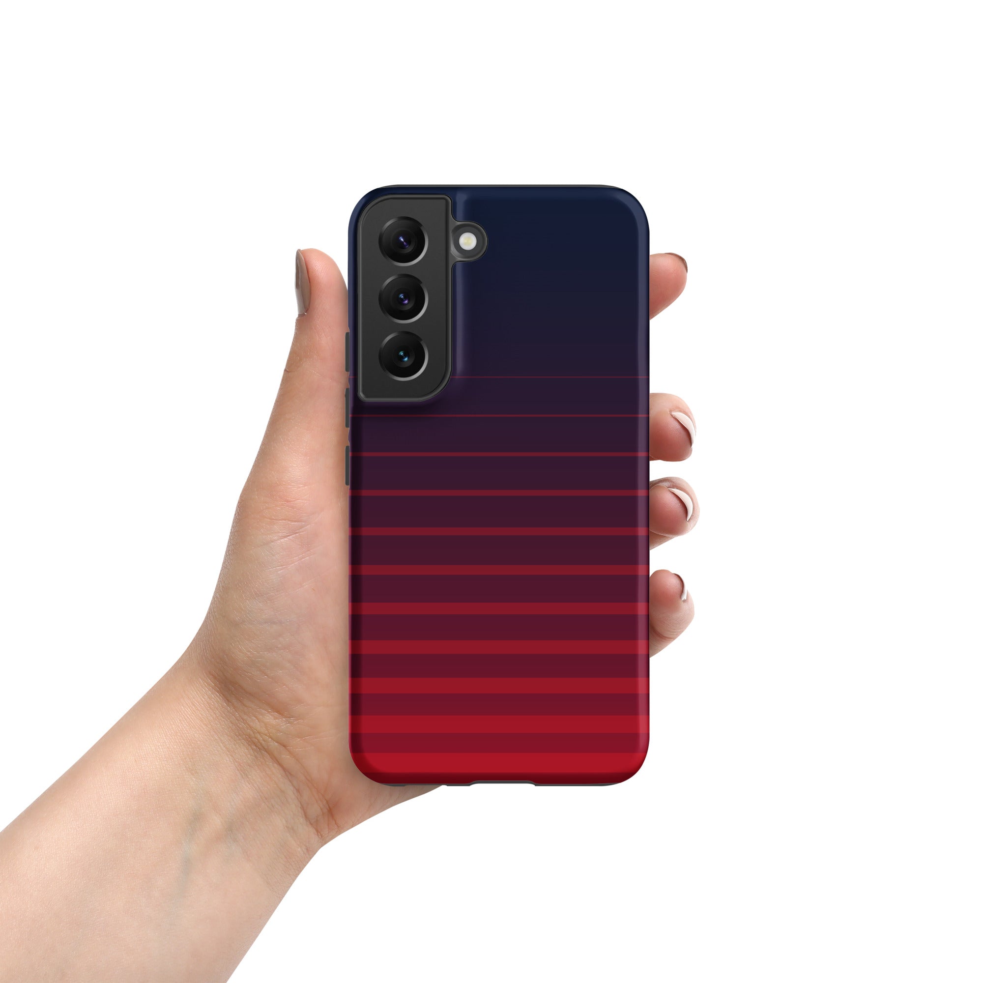 Red And Navy Stripe Tough case for Samsung® Matte Samsung Galaxy S22 Samsung Tough Phone Case Globally Fulfilled