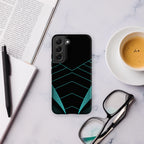 Teal Geometric Tough case for Samsung® Matte Samsung Galaxy S22 Samsung Tough Phone Case Globally Fulfilled