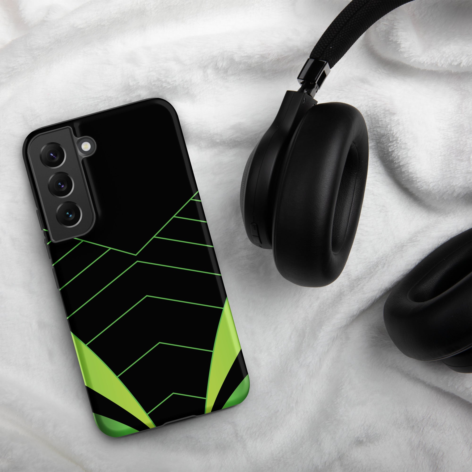 Green Geometric Tough case for Samsung® Matte Samsung Galaxy S22 Samsung Tough Phone Case Globally Fulfilled