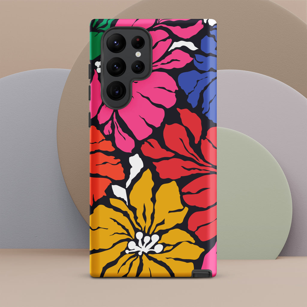 Bright And Bold Retro Flower Tough case for Samsung® Matte Samsung Galaxy S22 Ultra Samsung Tough Phone Case Globally Fulfilled Plants Retro