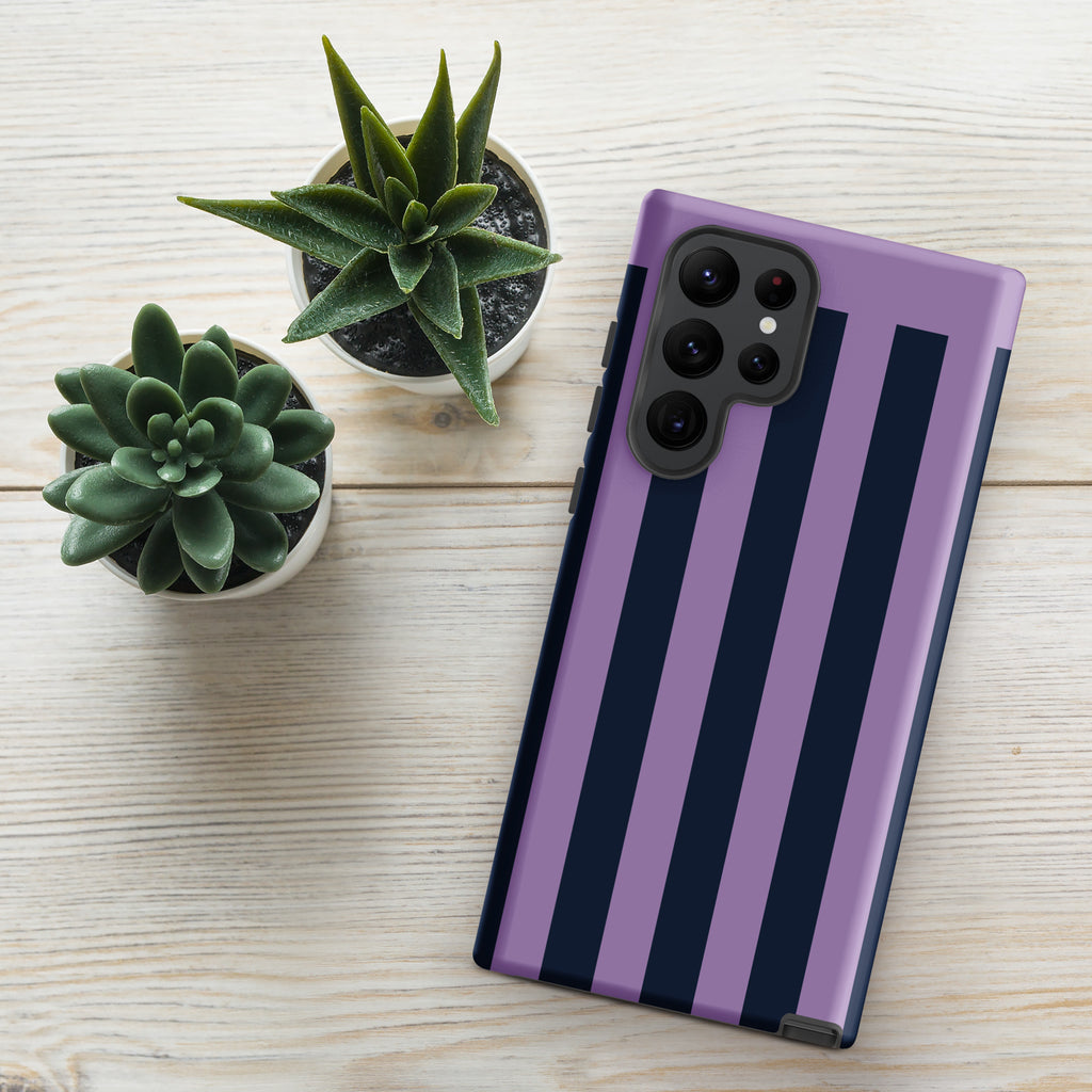 Purple Stripe Tough case for Samsung® Matte Samsung Galaxy S22 Ultra Samsung Tough Phone Case Globally Fulfilled