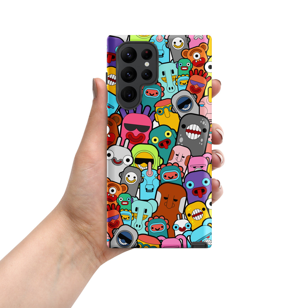 Happy Monsters Tough case for Samsung® Matte Samsung Galaxy S22 Ultra Samsung Tough Phone Case Globally Fulfilled Sci Fi