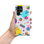 80's Grid - Tough case for Samsung® Matte Samsung Galaxy S22 Ultra Samsung Tough Phone Case Globally Fulfilled Retro