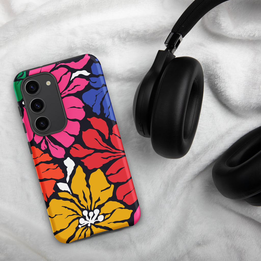 Bright And Bold Retro Flower Tough case for Samsung® Matte Samsung Galaxy S23 Samsung Tough Phone Case Globally Fulfilled Plants Retro