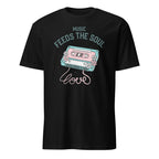 Music Feeds The Soul - Short-Sleeve Unisex T-Shirt Black Unisex T-shirt Globally Fulfilled Music Printed Worldwide Retro