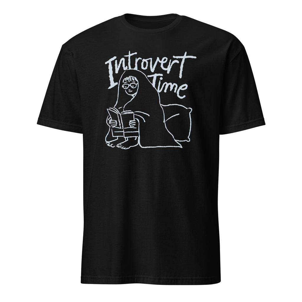 Introvert Time - Short-Sleeve Unisex T-Shirt Black Unisex T-shirt Globally Fulfilled Printed Worldwide