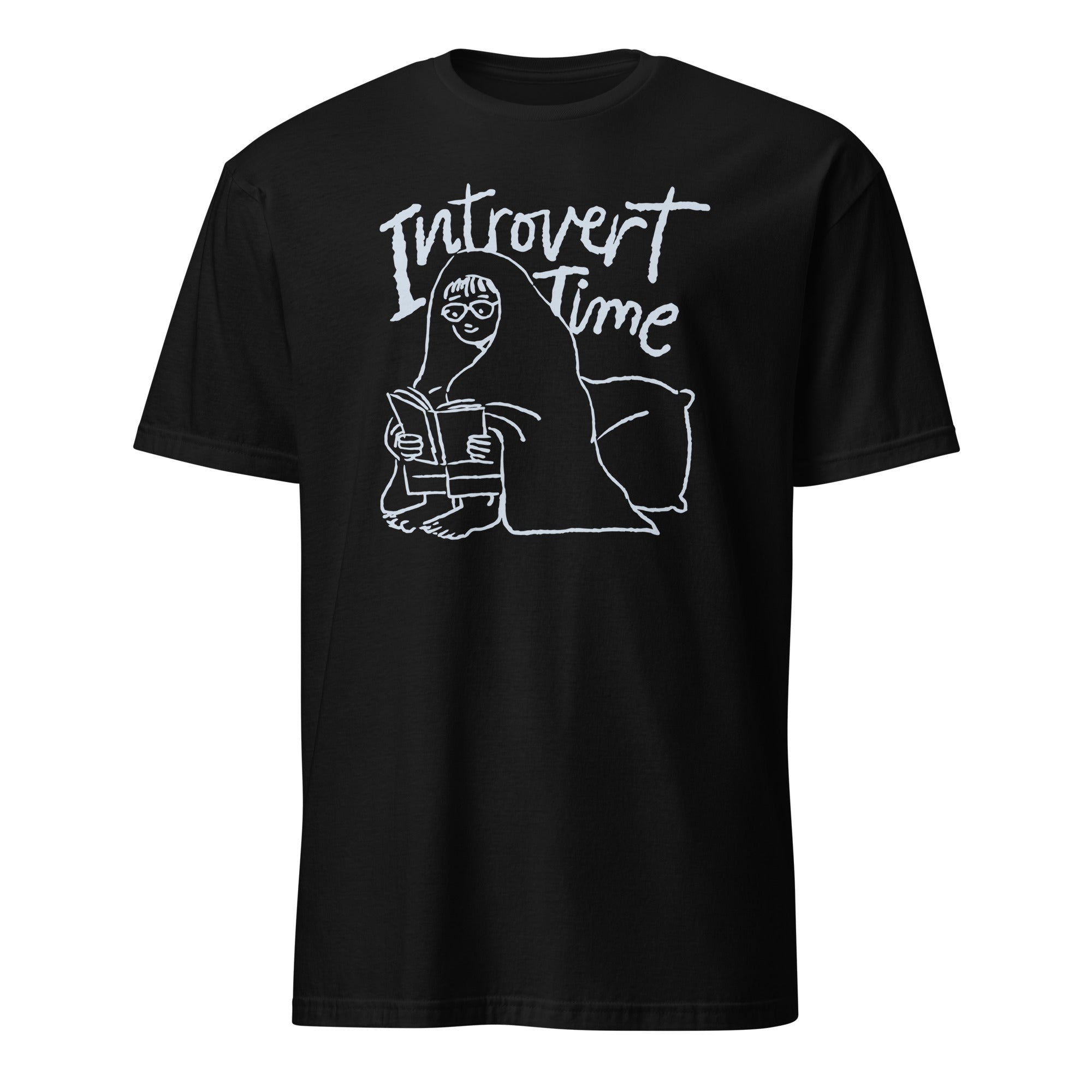 Introvert Time - Short-Sleeve Unisex T-Shirt Black Unisex T-shirt Globally Fulfilled Printed Worldwide
