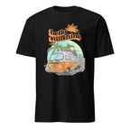 Hello Sunshine, Beach Van - Short-Sleeve Unisex T-Shirt Black Unisex T-shirt Globally Fulfilled Printed Worldwide Retro Summer Surf