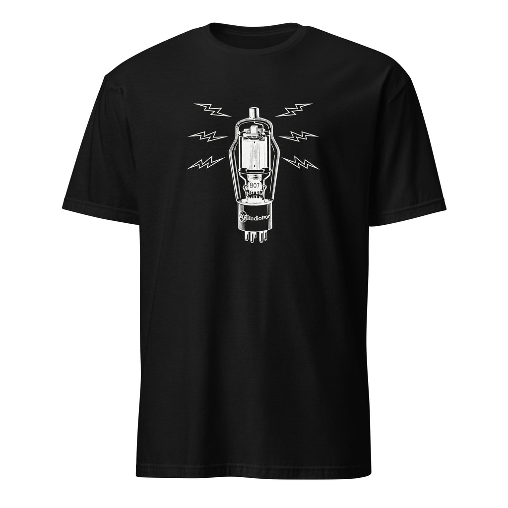 Amplifier Tube Valve - Short-Sleeve Unisex T-Shirt Black Unisex T-shirt Globally Fulfilled Music Printed Worldwide Retro
